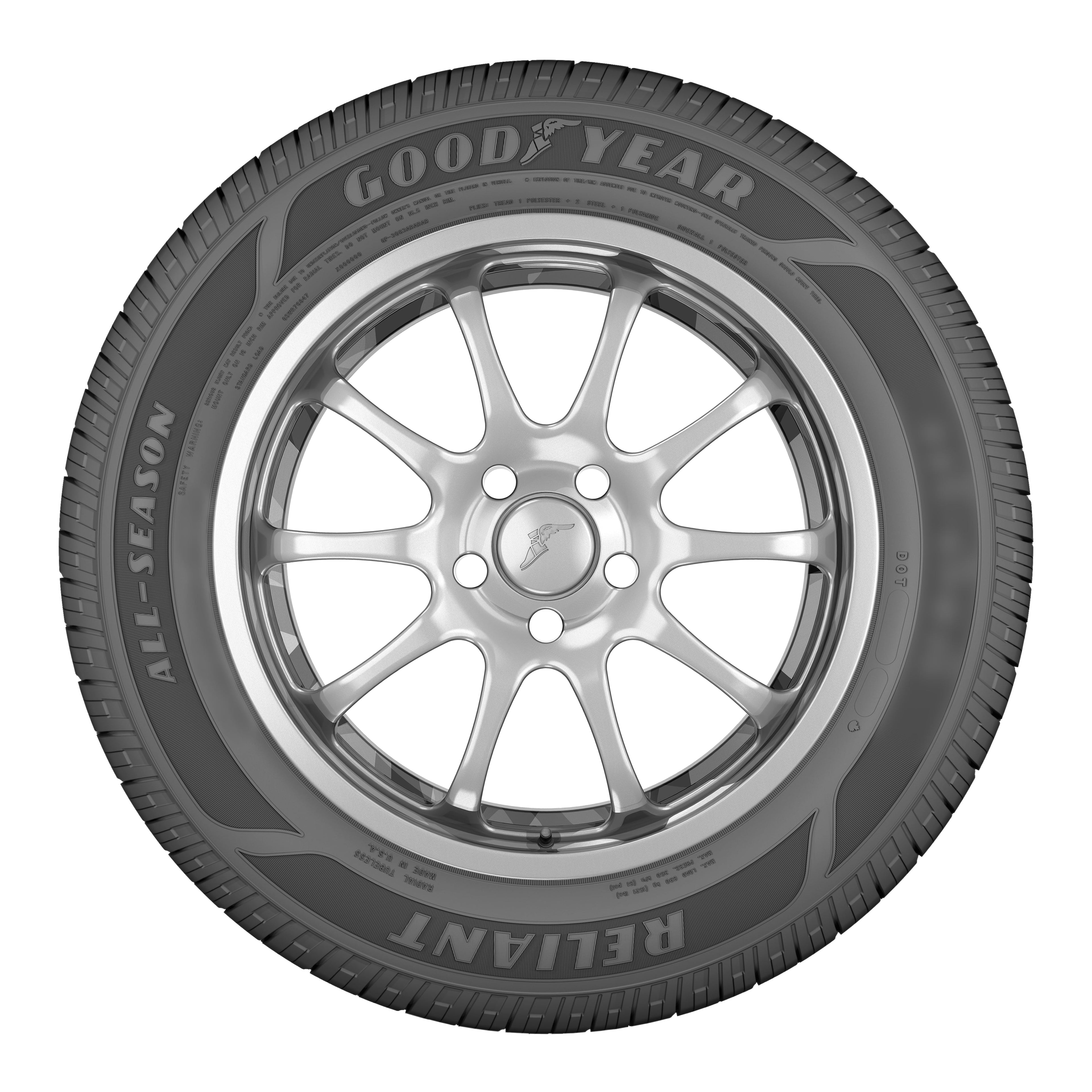 Goodyear Reliant All-Season 225/65R17 102H All-Season Tire Fits: 2018-23 Chevrolet Equinox LT, 2015-17 Subaru Outback 3.6R Touring Goodyear