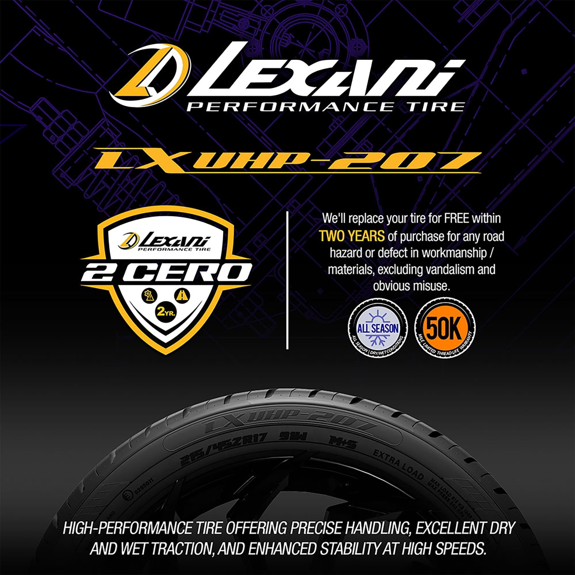 Lexani LXUHP-207 UHP All Season 235/40ZR18 95W XL Passenger Tire Lexani