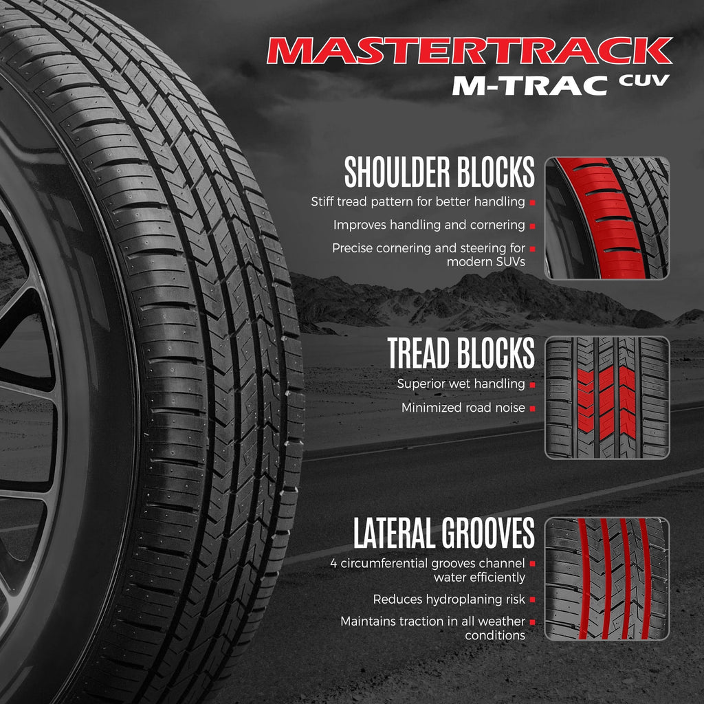 Mastertrack M-TRAC CUV All Season 225/55R18 98V Crossover CUV/SUV Tire 225/55/18(Tire Only) Mastertrack