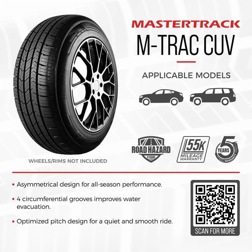Mastertrack M-TRAC CUV All Season 225/55R18 98V Crossover CUV/SUV Tire 225/55/18(Tire Only) Mastertrack